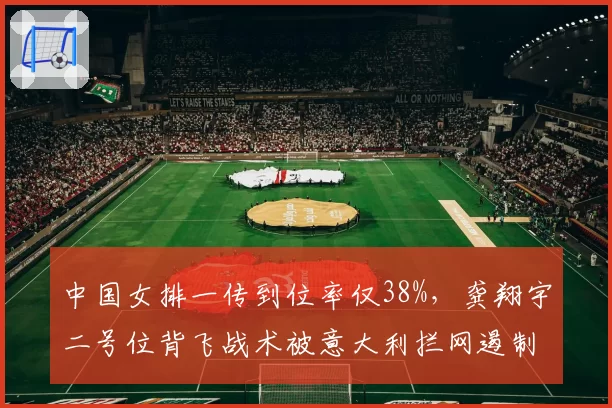 中国女排一传到位率仅38%，龚翔宇二号位背飞战术被意大利拦网遏制